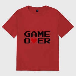 Футболка оверсайз мужская Game over 8 bit, цвет: красный
