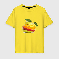 Футболка оверсайз мужская Мега яблоко, цвет: желтый