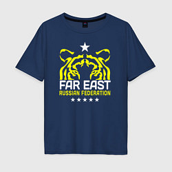 Футболка оверсайз мужская Far East: Russian Federation, цвет: тёмно-синий