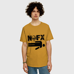 Футболка оверсайз мужская NOFX crushman, цвет: горчичный — фото 2