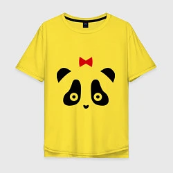 Футболка оверсайз мужская Панда (женская), цвет: желтый