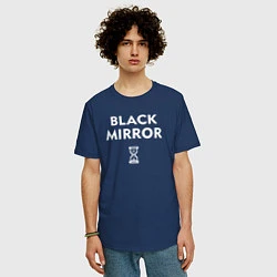 Футболка оверсайз мужская Black Mirror: Loading, цвет: тёмно-синий — фото 2