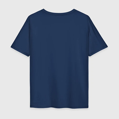 Мужская футболка оверсайз Mirror Smile / Тёмно-синий – фото 2