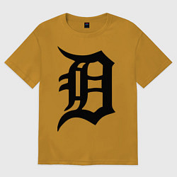 Футболка оверсайз мужская Detroit Tigers, цвет: горчичный