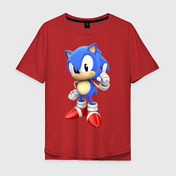 Футболка оверсайз мужская Classic Sonic, цвет: красный