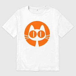 Мужская футболка оверсайз Кошка и луна