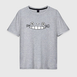 Футболка оверсайз мужская Totoro face, цвет: меланж