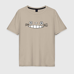 Футболка оверсайз мужская Totoro face, цвет: миндальный