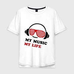 Мужская футболка оверсайз My music my life