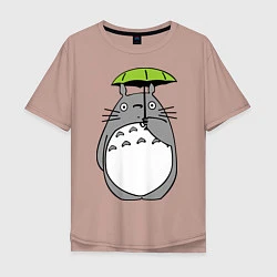 Мужская футболка оверсайз Totoro с зонтом