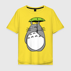 Мужская футболка оверсайз Totoro с зонтом