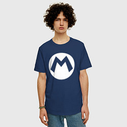 Футболка оверсайз мужская Символ Марио, цвет: тёмно-синий — фото 2