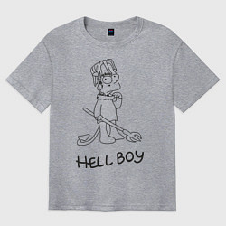 Футболка оверсайз мужская Bart: Hell Boy, цвет: меланж