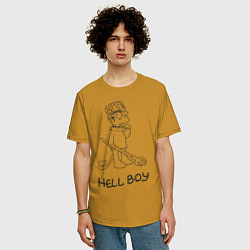 Футболка оверсайз мужская Bart: Hell Boy, цвет: горчичный — фото 2