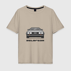 Футболка оверсайз мужская DeLorean, цвет: миндальный