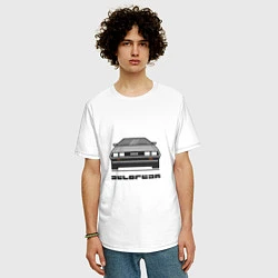 Футболка оверсайз мужская DeLorean, цвет: белый — фото 2