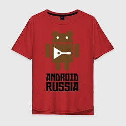 Футболка оверсайз мужская Android Russia, цвет: красный