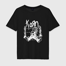 Футболка оверсайз мужская Korn, цвет: черный