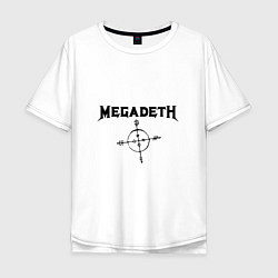 Футболка оверсайз мужская Megadeth Compass, цвет: белый