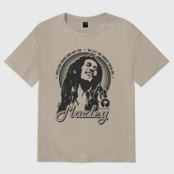 Футболка оверсайз мужская Bob Marley: Island, цвет: миндальный