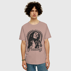 Футболка оверсайз мужская Bob Marley: Island, цвет: пыльно-розовый — фото 2