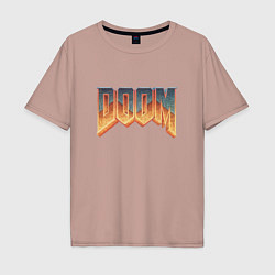 Футболка оверсайз мужская DOOM, цвет: пыльно-розовый