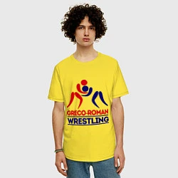 Футболка оверсайз мужская Greco-roman wrestling, цвет: желтый — фото 2