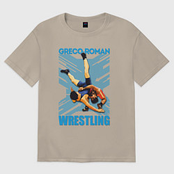 Футболка оверсайз мужская Greco-roman wrestling, цвет: миндальный