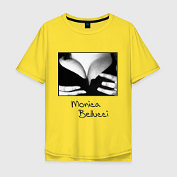 Футболка оверсайз мужская Monica Bellucci: Breast, цвет: желтый
