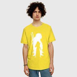 Футболка оверсайз мужская Силуэт Ведьмака, цвет: желтый — фото 2