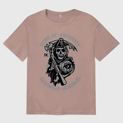 Футболка оверсайз мужская Sons of Anarchy: Redwood Original, цвет: пыльно-розовый