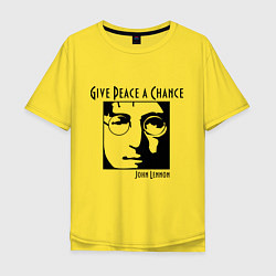 Футболка оверсайз мужская Give Peace a Chance, цвет: желтый