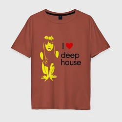 Мужская футболка оверсайз I love deep house