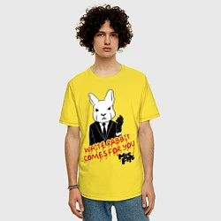 Футболка оверсайз мужская Misfits: White rabbit, цвет: желтый — фото 2