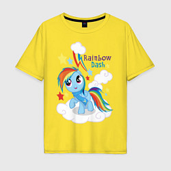 Мужская футболка оверсайз Rainbow Dash