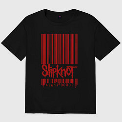 Футболка оверсайз мужская Slipknot: barcode, цвет: черный