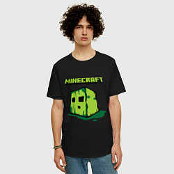 Футболка оверсайз мужская Minecraft Creeper, цвет: черный — фото 2