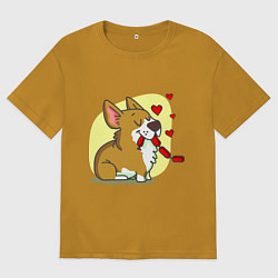 Мужская футболка оверсайз Влюбленный песик