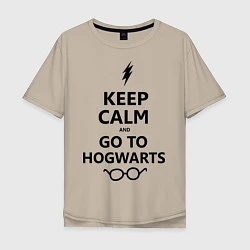 Мужская футболка оверсайз Keep Calm & Go To Hogwarts