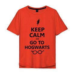 Футболка оверсайз мужская Keep Calm & Go To Hogwarts, цвет: рябиновый