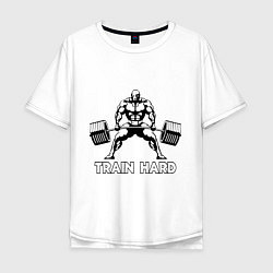 Мужская футболка оверсайз Train hard тренируйся усердно