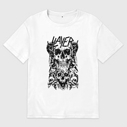Футболка оверсайз мужская Slayer Skulls, цвет: белый