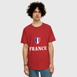 Футболка оверсайз мужская France, цвет: красный — фото 2