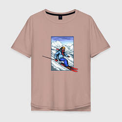 Мужская футболка оверсайз Лыжный Спорт