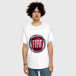 Футболка оверсайз мужская FIAT logo, цвет: белый — фото 2