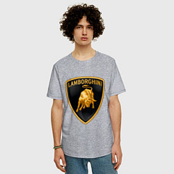 Футболка оверсайз мужская Lamborghini logo, цвет: меланж — фото 2