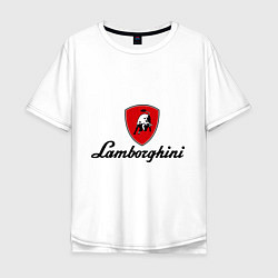 Футболка оверсайз мужская Logo lamborghini, цвет: белый