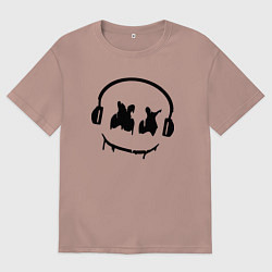 Футболка оверсайз мужская Marshmello Music, цвет: пыльно-розовый