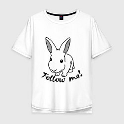 Мужская футболка оверсайз Rabbit: follow me