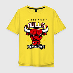 Футболка оверсайз мужская Chicago Bulls est. 1966, цвет: желтый
